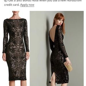 Dress the population Emery long sleeve dress L